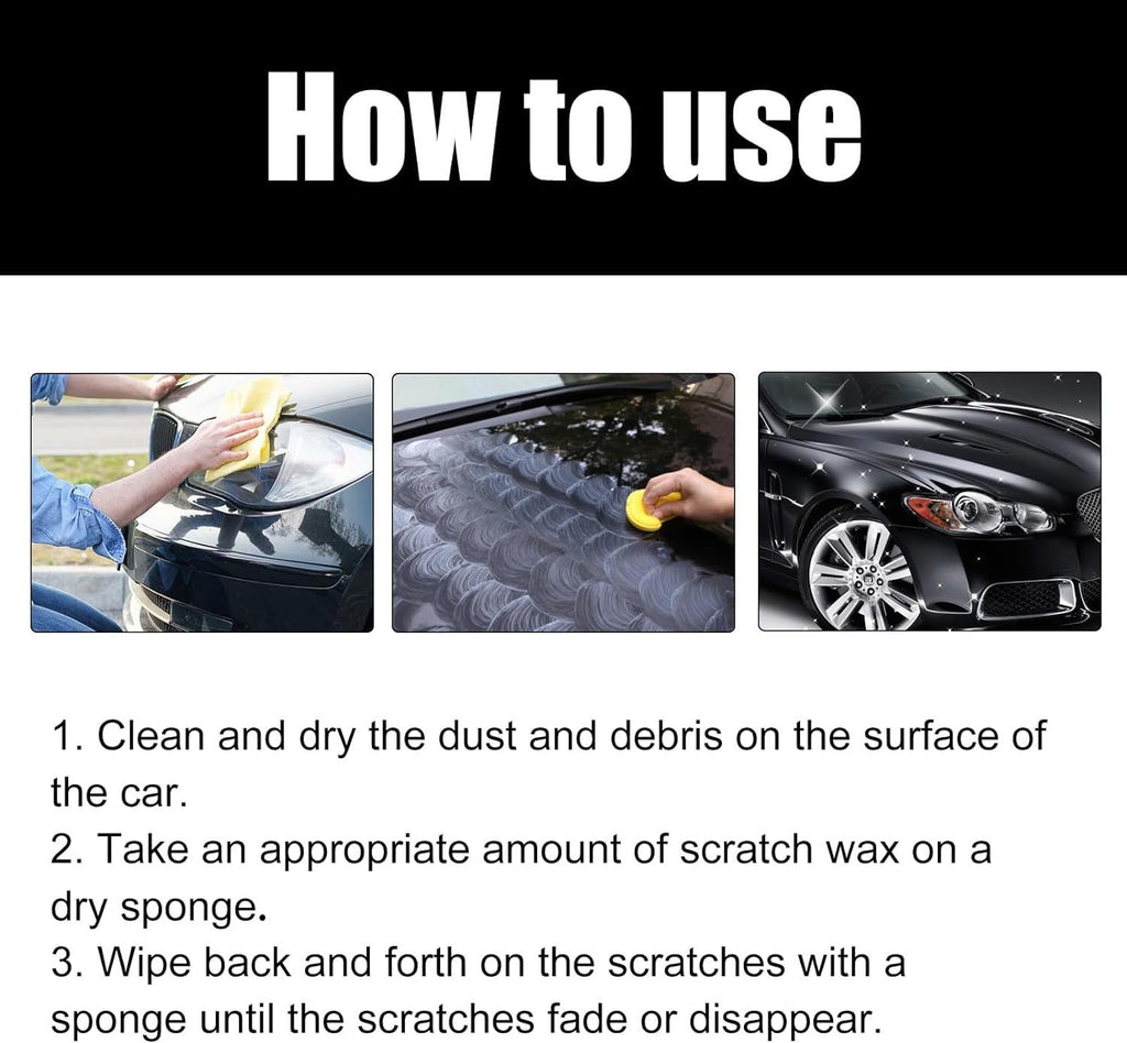 Car Scratch Repair Paste with Sponge | Deep Scratch Remover & Car Polish Tool for Paint Restoration