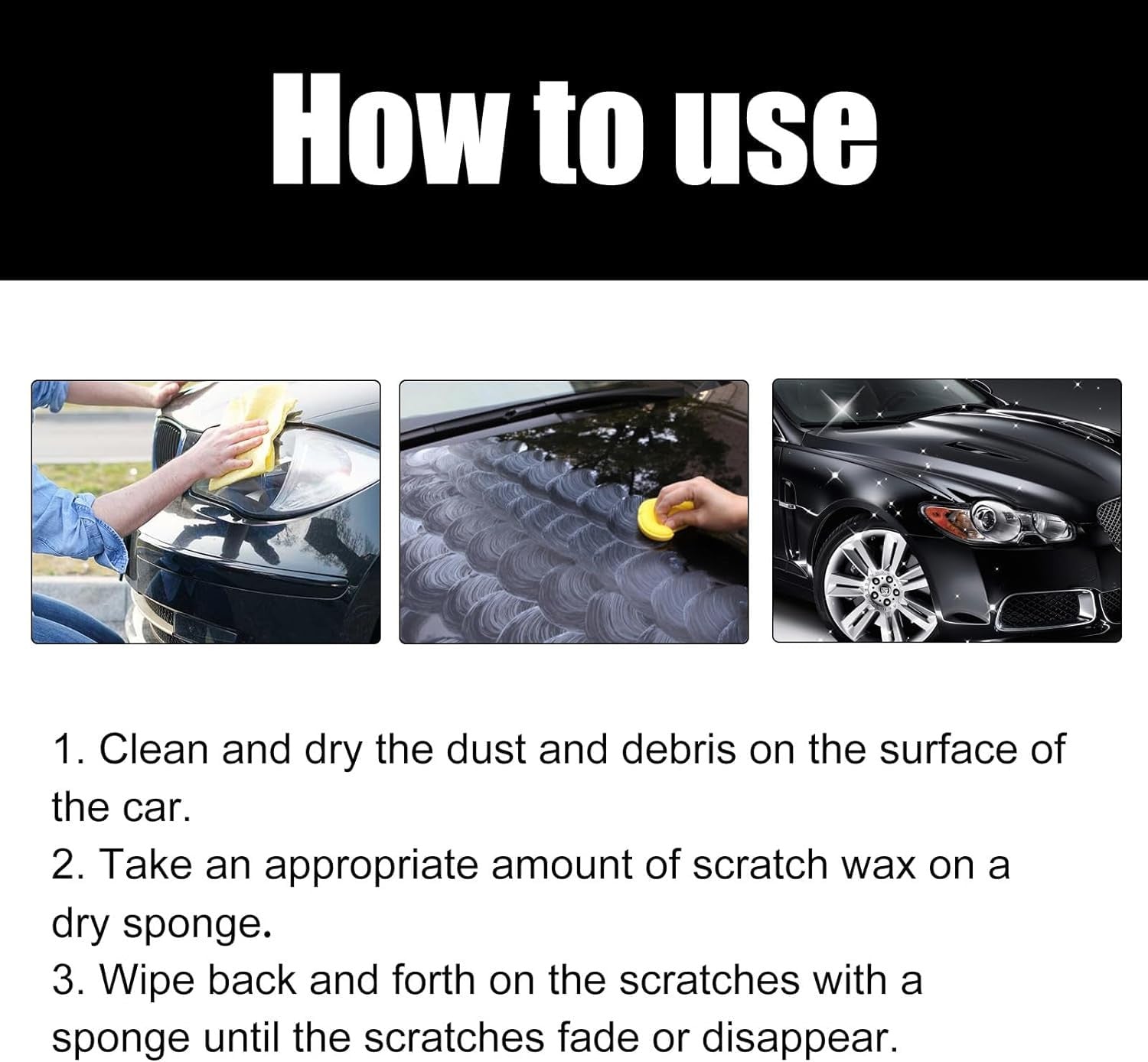 Car Scratch Repair Paste with Sponge | Deep Scratch Remover & Car Polish Tool for Paint Restoration