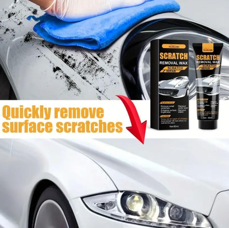 Car Scratch Repair Paste with Sponge | Deep Scratch Remover & Car Polish Tool for Paint Restoration