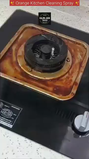 Orange Kitchen Cleaner Spray | Multi-Purpose Foam Cleaner for Grease & Stain Removal | All-Purpose Kitchen Cleaning Detergent (pack of 2)