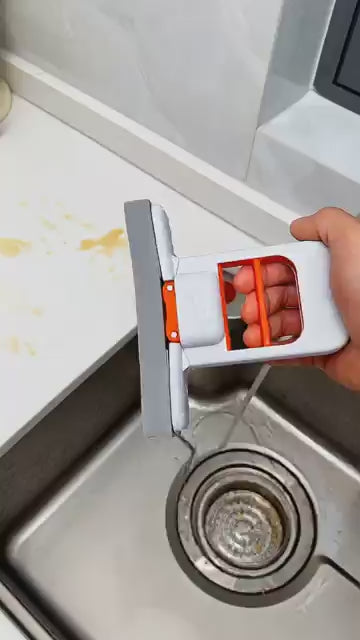 Mini Foldable Sponge Mop, Self-Squeeze Desktop Mop for Small Spaces, Wet & Dry Portable Cleaning Tool for Kitchen Countertops, Bathroom Sink, Glass, Car, RV, Dorm Room